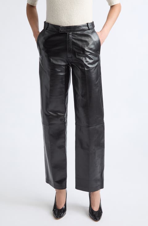 Cami Straight Leg Lambskin Leather Pants