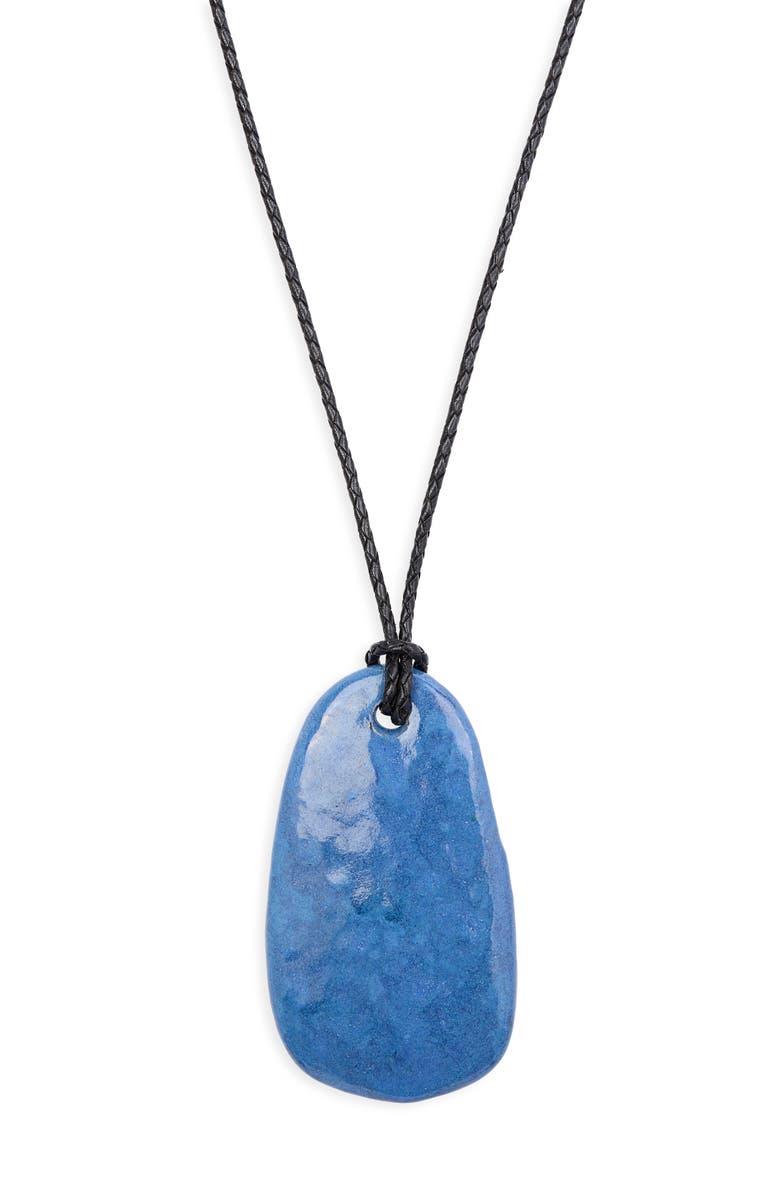Kenneth Jay Lane Blue Ceramic Pendant Necklace, Main, color, 