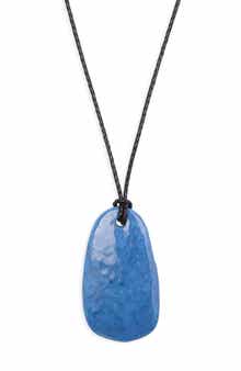 Kenneth Jay Lane Blue Ceramic Pendant Necklace