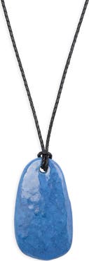 Kenneth Jay Lane Blue Ceramic Pendant Necklace