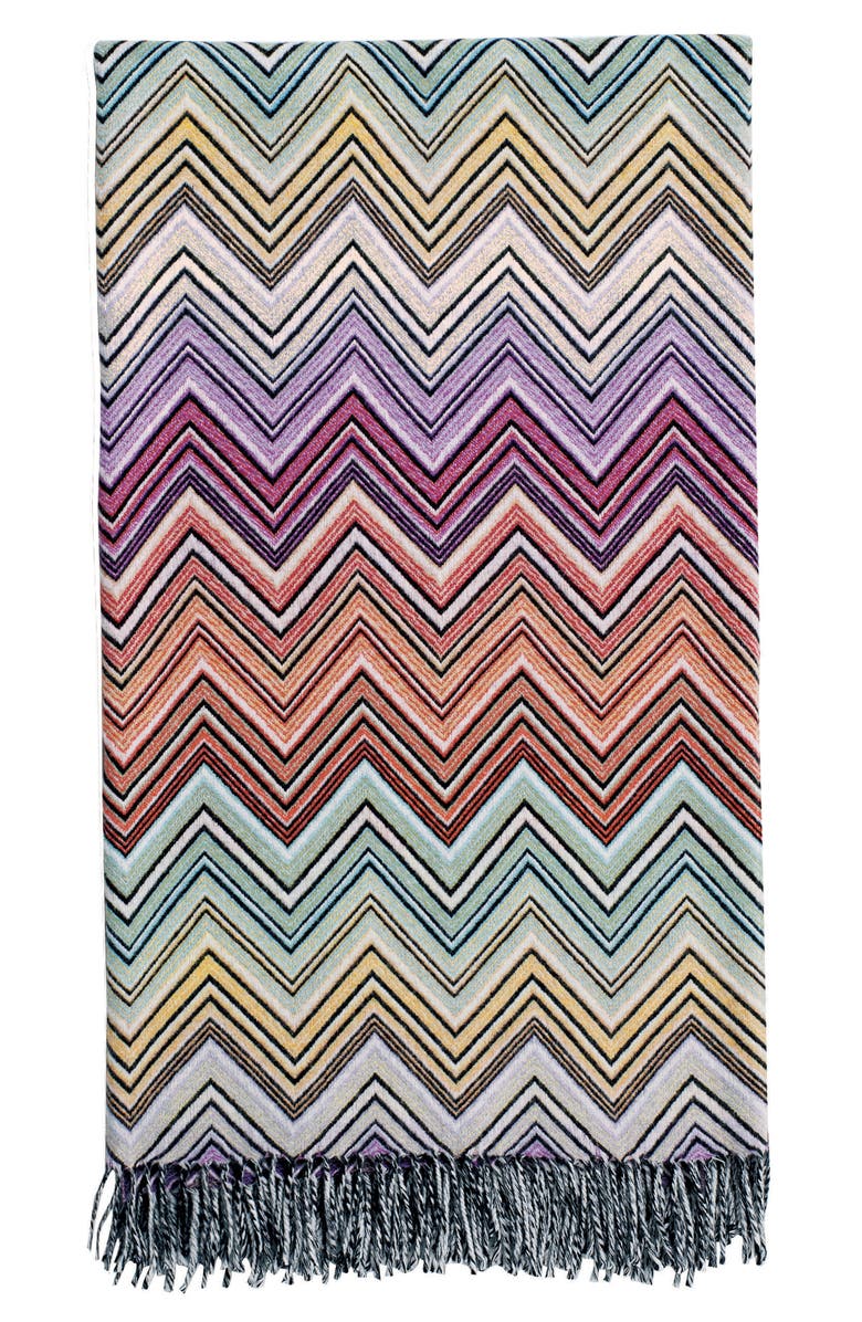 MissoniHome Missoni Perseo Zigzag Wool & Cashmere Throw Blanket, Main, color, 