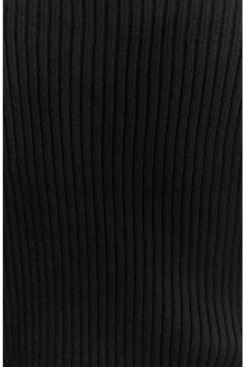 Crop Rib Turtleneck Sweater, Alternate, color, BLACK