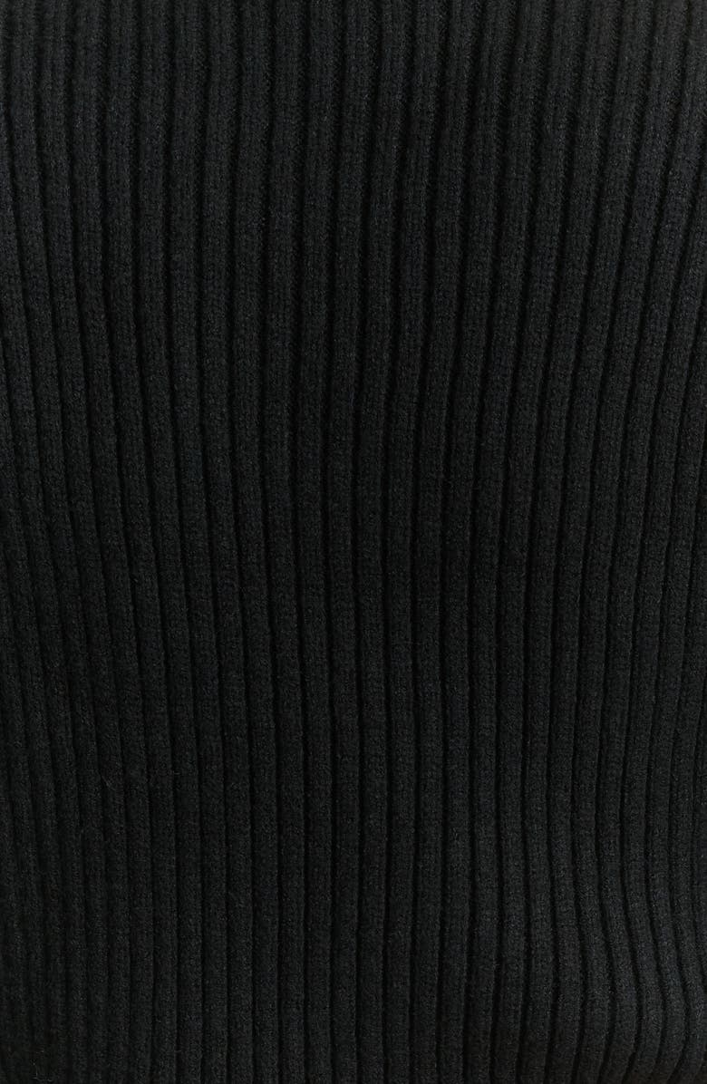 Naked Wardrobe Crop Rib Turtleneck Sweater, Alternate, color, Black