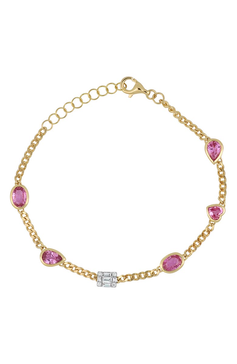 Bony Levy El Mar Diamond & Pink Sapphire Bracelet, Main, color, 18K Yellow Gold