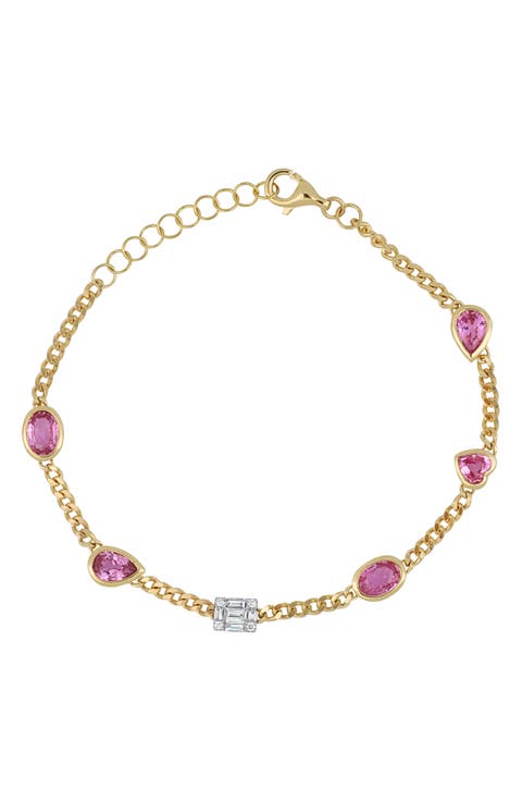 El Mar Diamond & Pink Sapphire Bracelet
