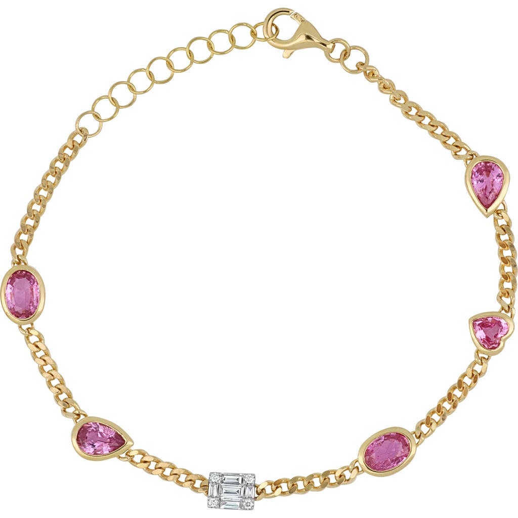 Bony Levy El Mar Diamond & Pink Sapphire Bracelet In 18k Yellow Gold