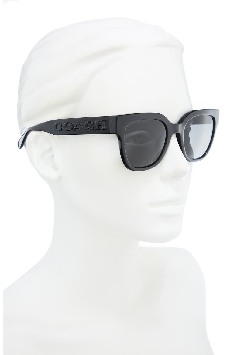51mm Square Sunglasses, Alternate, color, BLACK / GREY SOLID