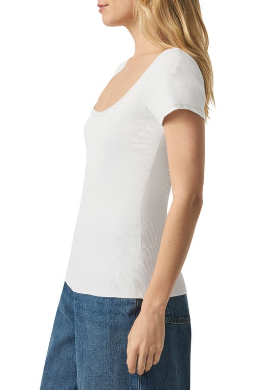 Splendid Posie Scoop Neck Ribbed T-shirt In White