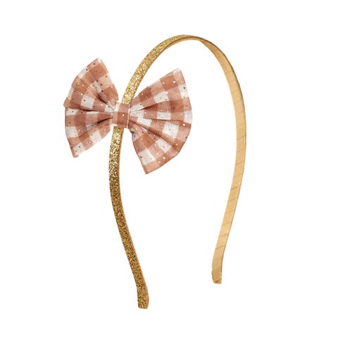 Gingham Printed Tulle Bow Headband (Toddler & Little Kid)