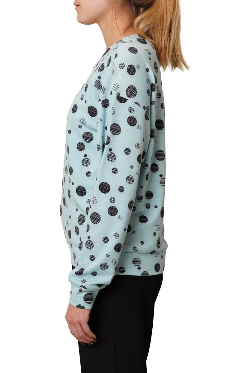 CYRUS Drop Shoulder Dot French Terry Sweater, Alternate, color, Pastel Blue/ Black