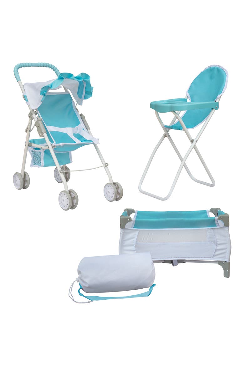 Olivia's Little World 3-in-1 Baby Doll Nursery Set, Main, color, BLUE/ WHITE