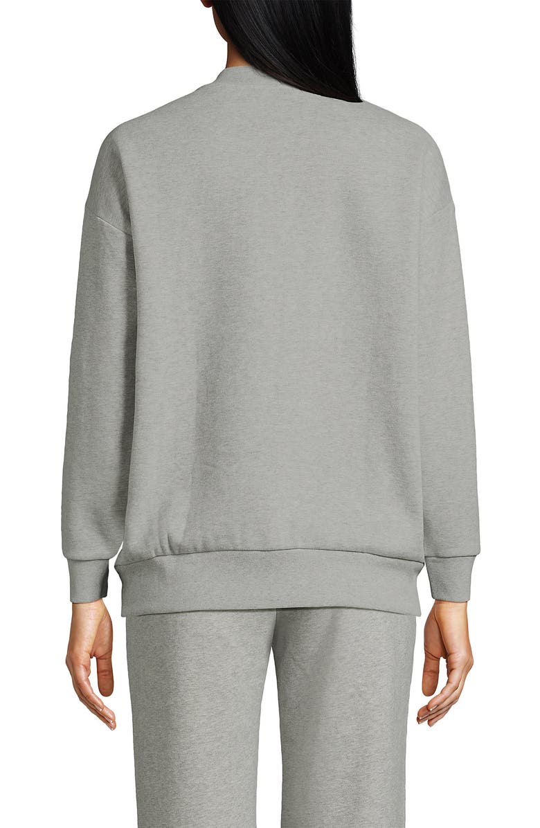 Lands' End Serious Sweats Relaxed Long Sleeve Crew Neck Sweatshirt, Alternate, color, Gray Heather