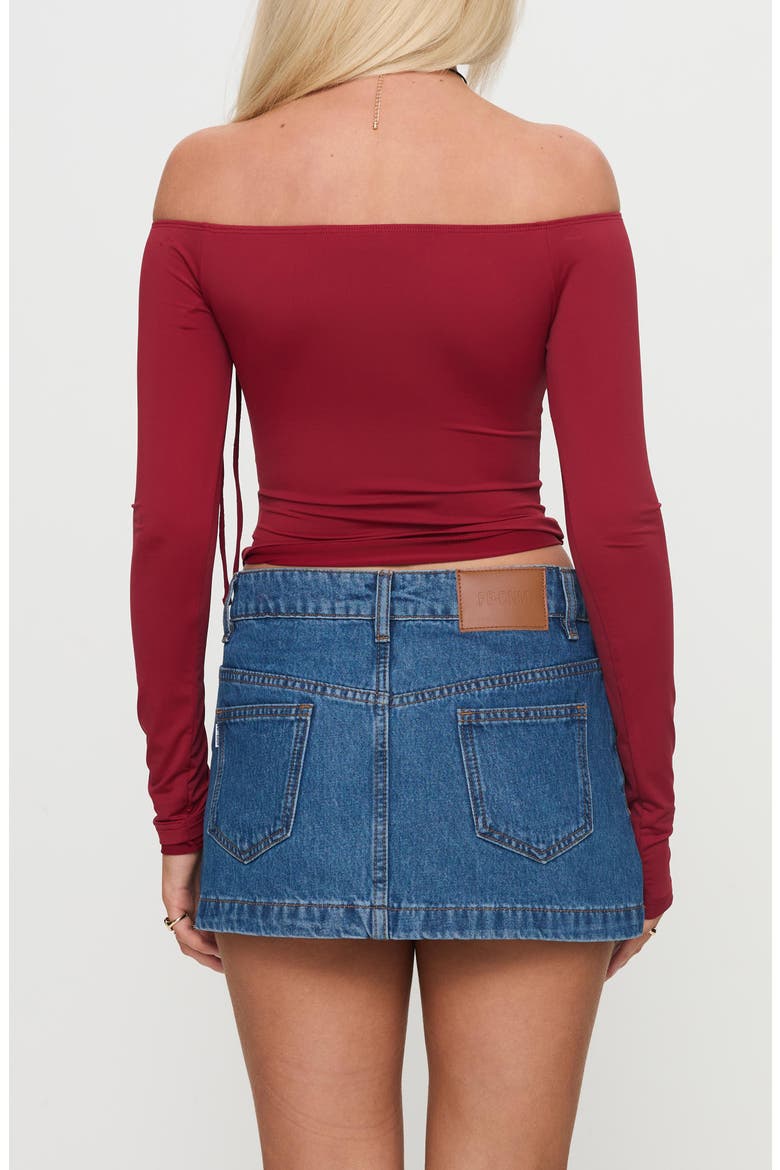 Nicolina Low Rise Denim Miniskirt, Alternate, color, LIGHT WASH