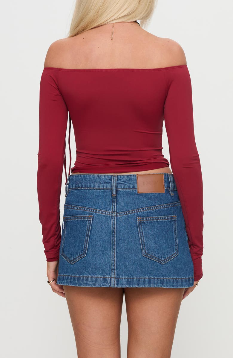 Princess Polly Nicolina Low Rise Denim Miniskirt, Alternate, color, Light Wash