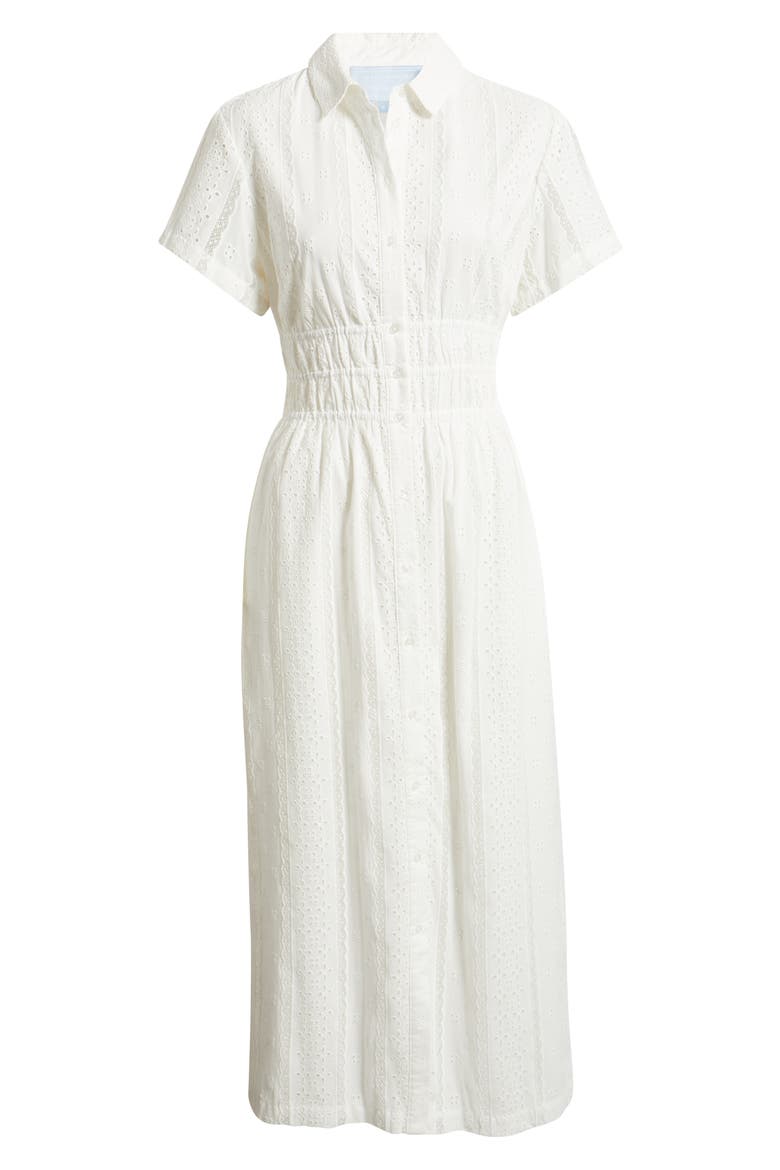 The Jamie Eyelet Nap Midi Shirtdress, Alternate, color, WHITE