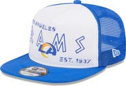 New Era Men's New Era White/Royal Los Angeles Rams Banger 9FIFTY Trucker Snapback Hat