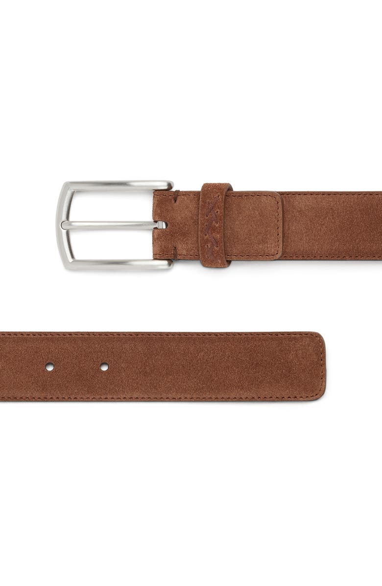 ZEGNA Triple Stitch Suede Belt, Alternate, color, Vicuna