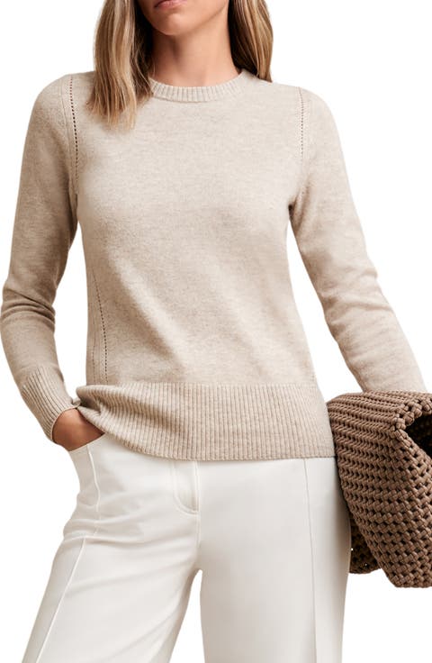 Anya Pointelle Accent Crewneck Sweater