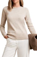 Reiss Anya Pointelle Accent Crewneck Sweater