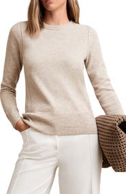 Reiss Anya Pointelle Accent Crewneck Sweater