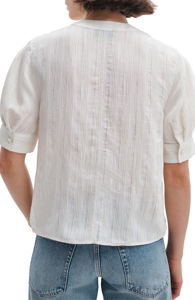 rag & bone Taylor Short Sleeve Woven Shirt, Alternate, color, Ivory