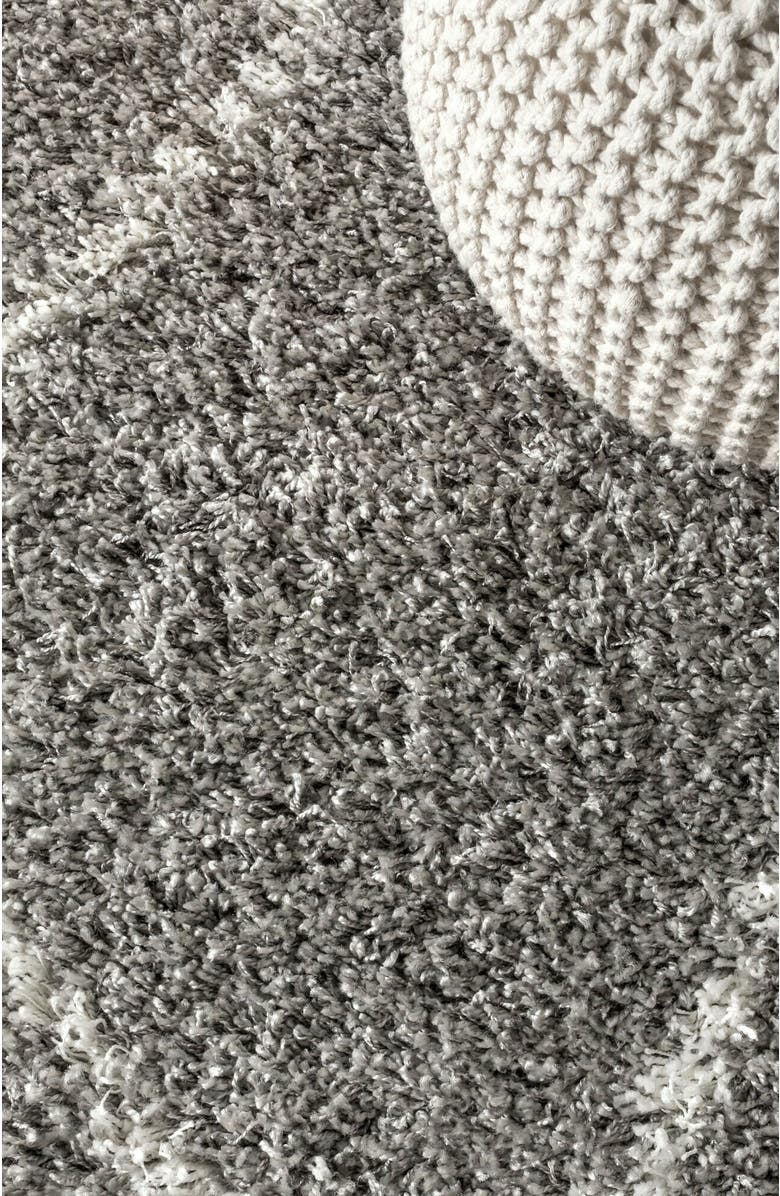 JONATHAN Y Mercer Shag Plush Tassel Moroccan Geometric Area Rug, Alternate, color, Gray/Ivory