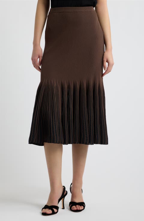 Pleat Trim Sweater Skirt
