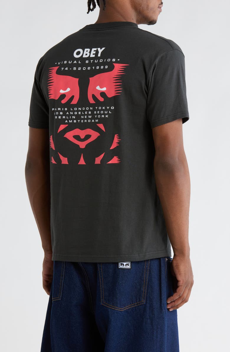 Obey Visual Studies Graphic T-Shirt, Alternate, color, Vintage Black
