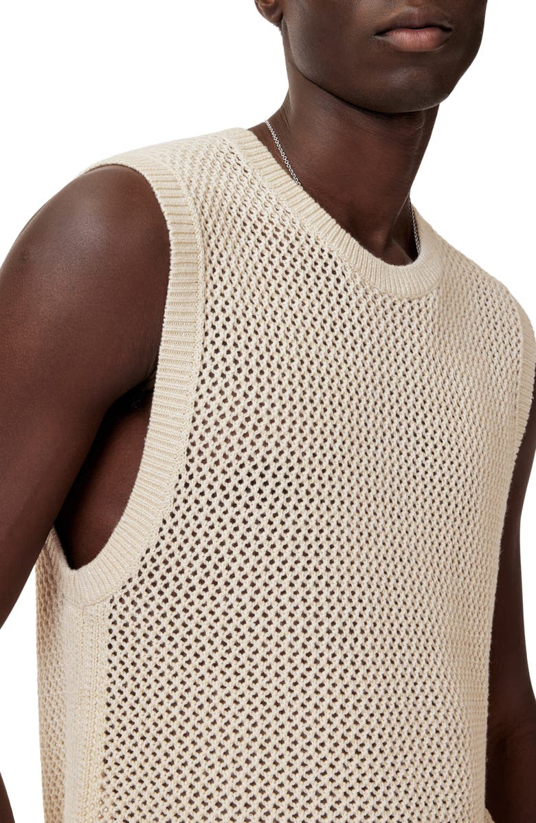 John Varvatos Augusto Chunky Wool
Linen Sweater Vest, Alternate, color, Eggshell