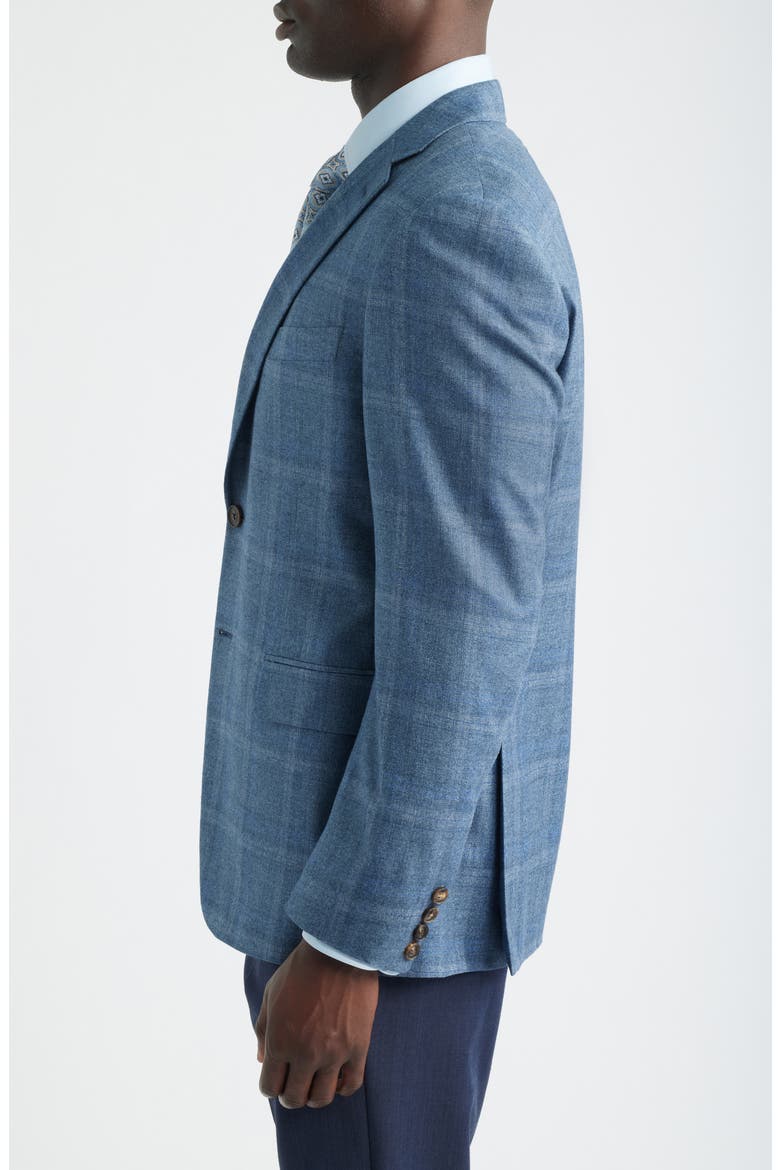 Siena Regular Fit Blue Windowpane Check Silk & Cashmere Sport Coat, Alternate, color, BLUE