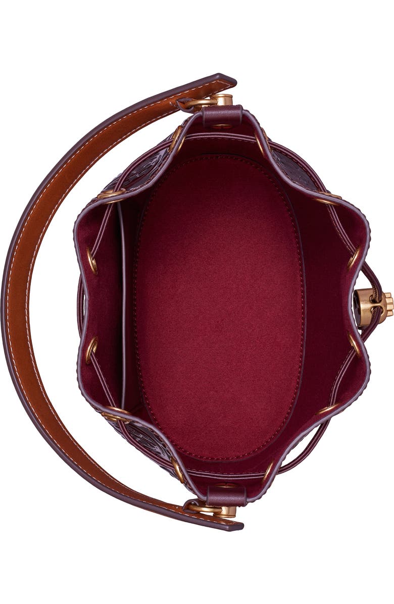 Tory Burch T Monogram Patent Leather Bucket Bag, Alternate, color,