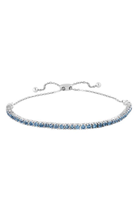 Blue Topaz Slider Bracelet