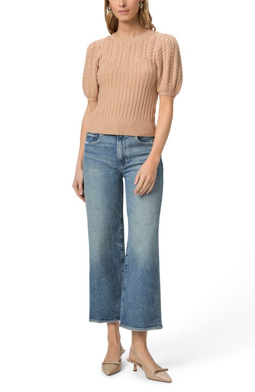 Shop Paige Aeris Rib Cable Stitch Top In Soft Camel