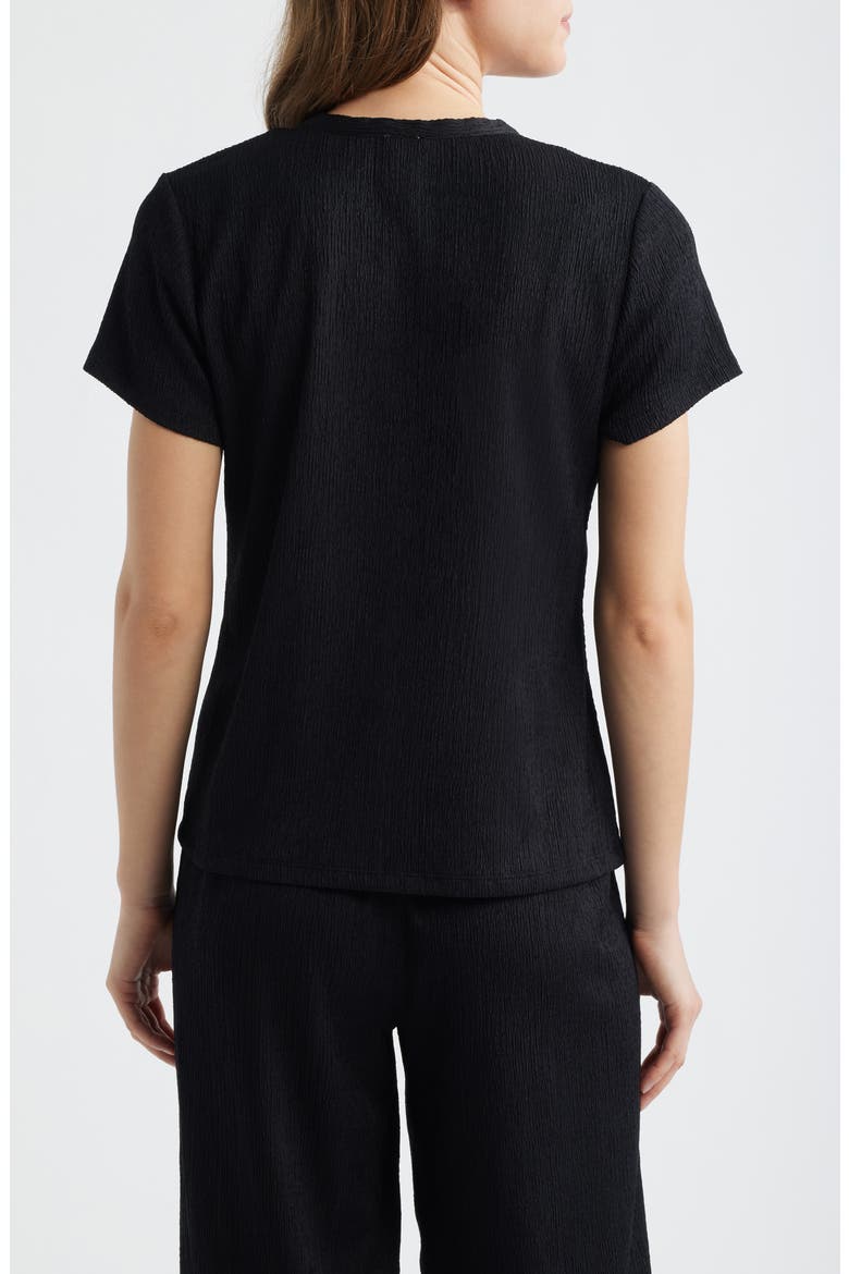 Crepe Button-Up Shirt, Alternate, color, ANNE BLACK