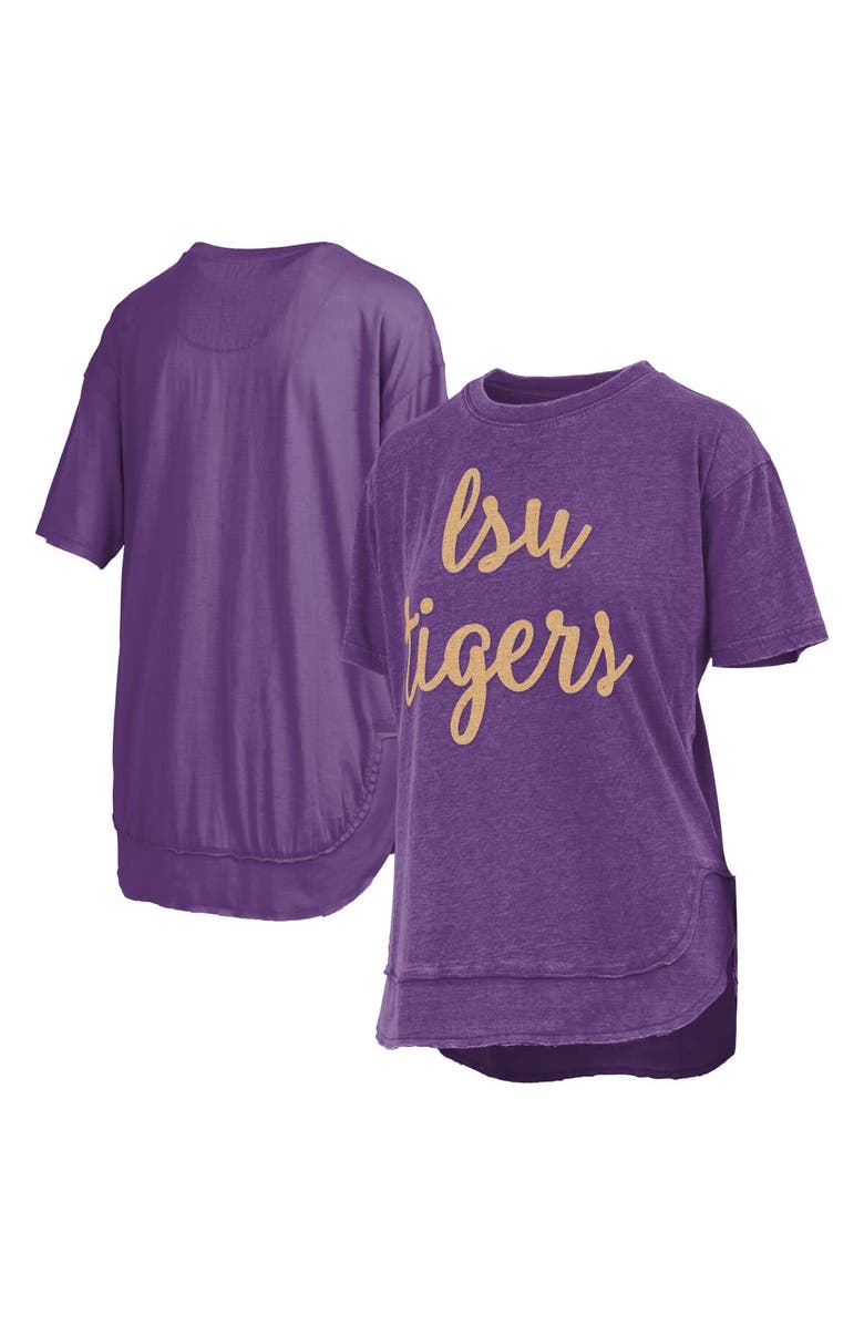 PRESSBOX Women's Pressbox Purple LSU Tigers Poncho T-Shirt, Main, color, Purple