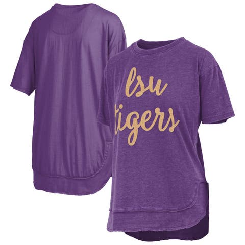Women's Pressbox  Purple LSU Tigers Poncho T-Shirt