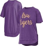 PRESSBOX Women's Pressbox  Purple LSU Tigers Poncho T-Shirt