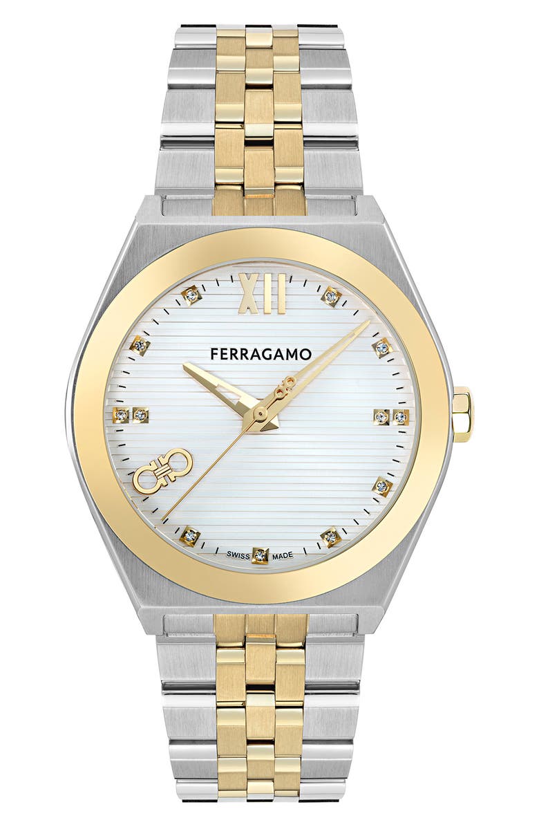 FERRAGAMO Vega Two-Tone Bracelet Watch, 40mm, Main, color,