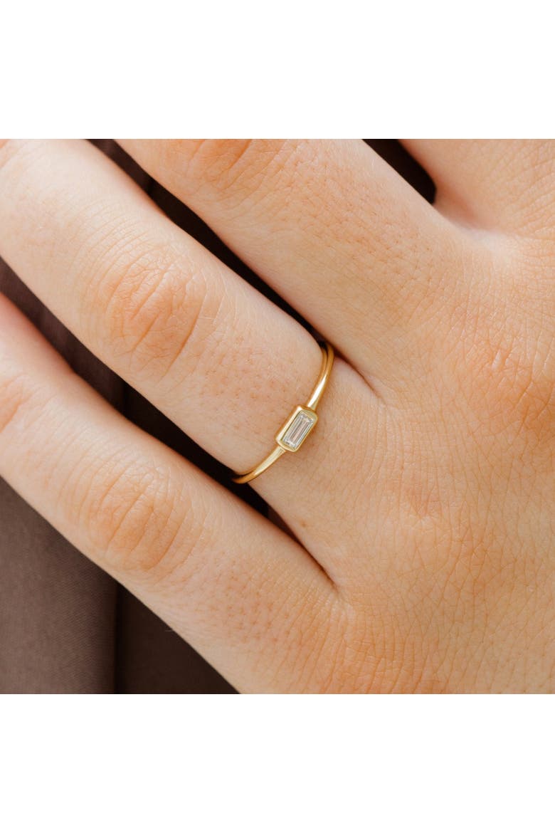 Single Baguette Ring, Alternate, color, Gold