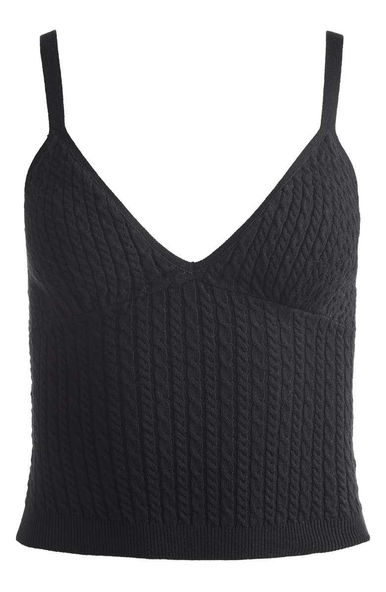 Alice + Olivia Kenna Cable Crop Cotton Sweater Tank, Alternate, color,