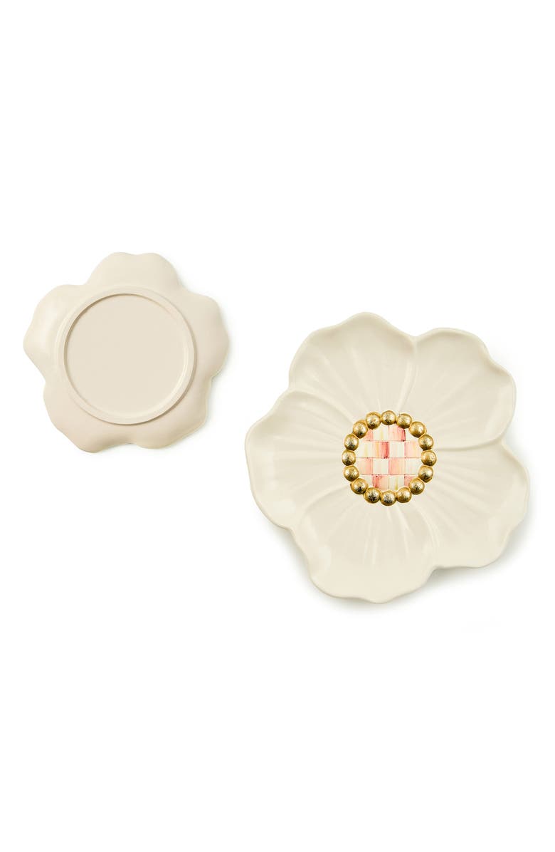 MACKENZIE CHILDS Set of 2 Rosy Flower Trinket Dishes, Alternate, color, Rosy