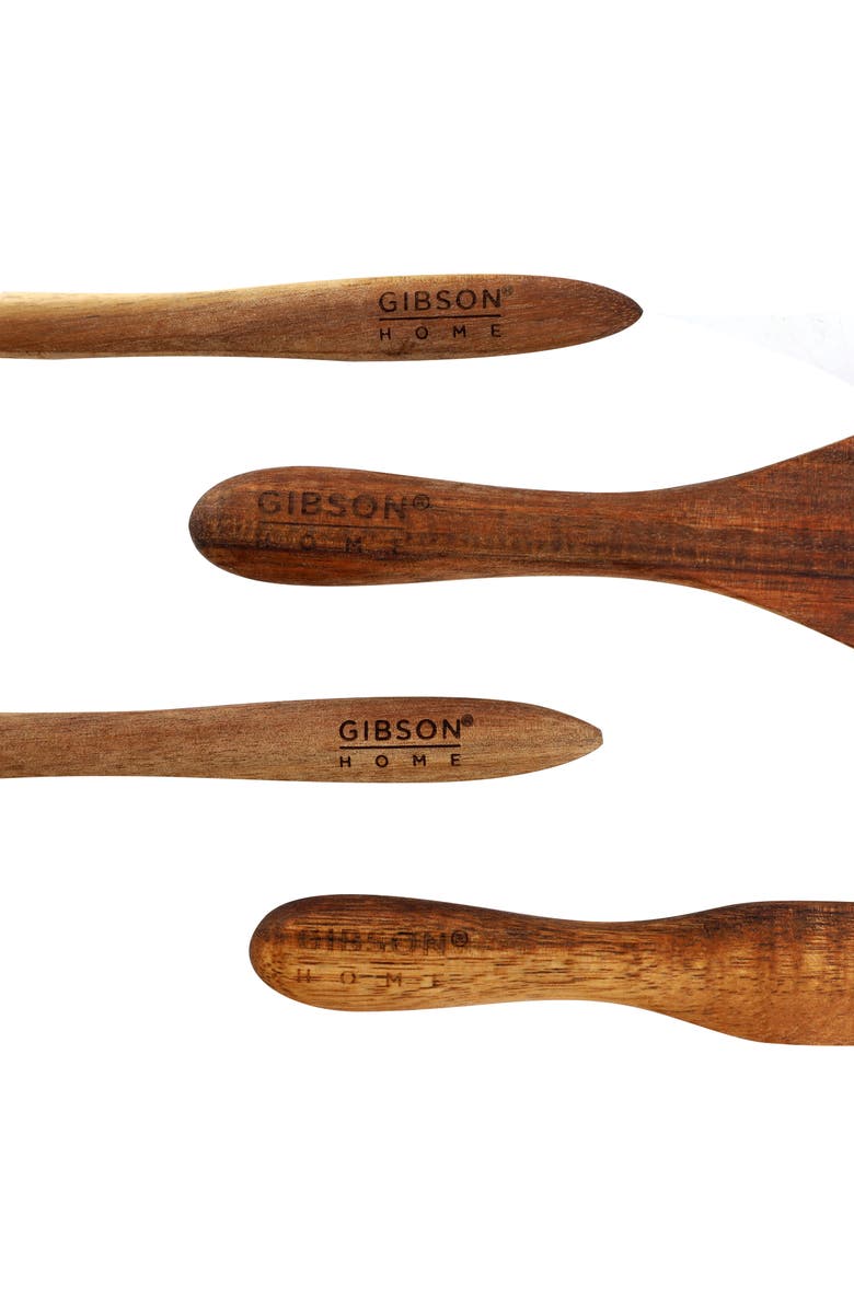 Gibson Home General Store 7 Piece Acacia Wood and Silicone Mini Kitchen Tool Set, Alternate, color, Multi