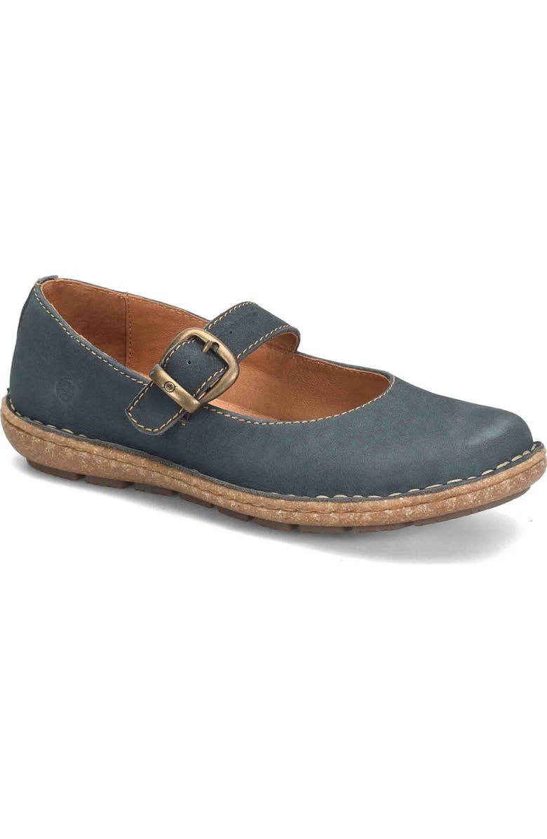 Børn Naomi Mary Jane Flat, Main, color, Navy Nubuck