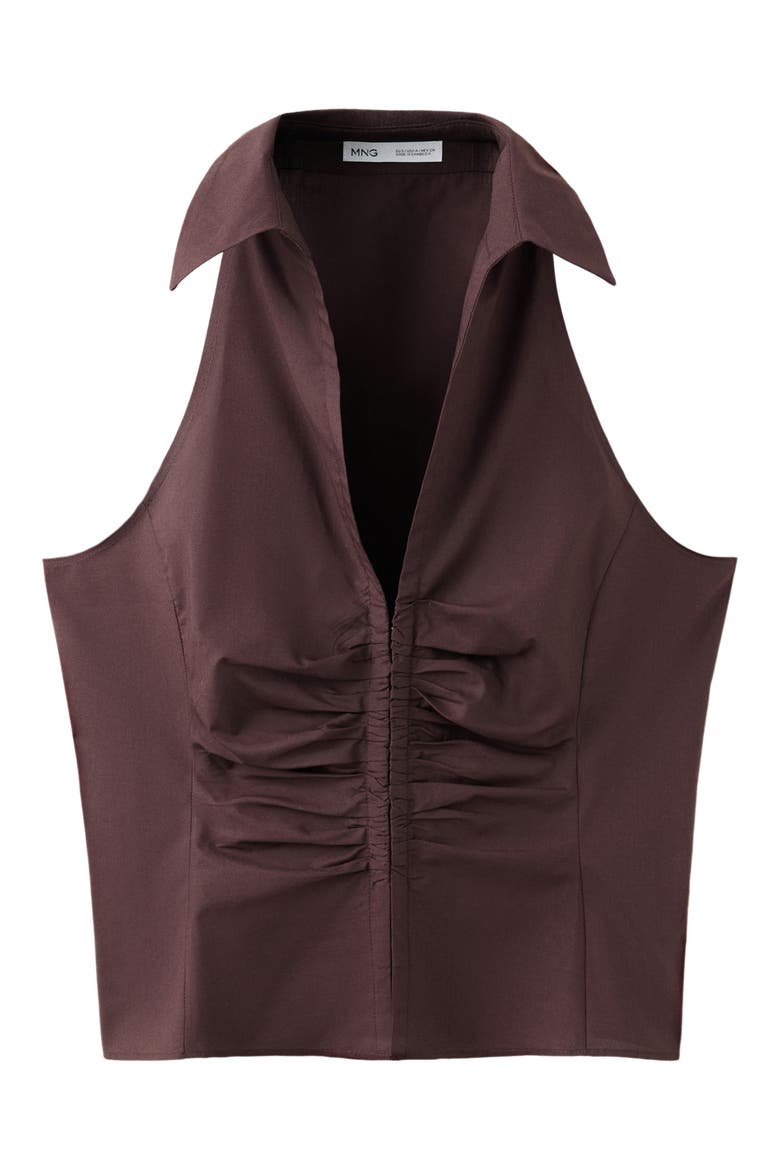 Ruched Sleeveless Top, Main, color, BROWN