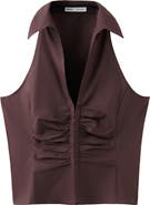 MANGO Ruched Sleeveless Top