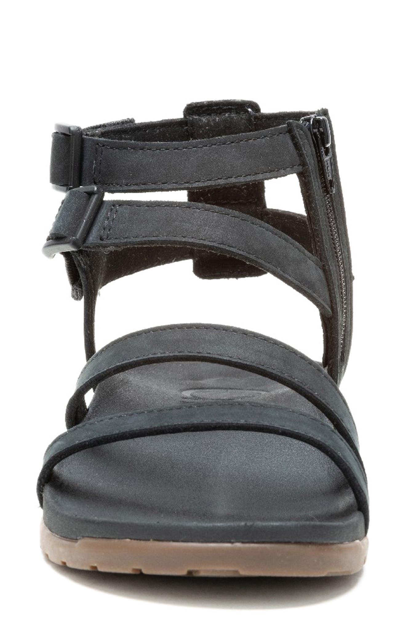 Chaco Lowdown Strappy High Sandal, Alternate, color, Black