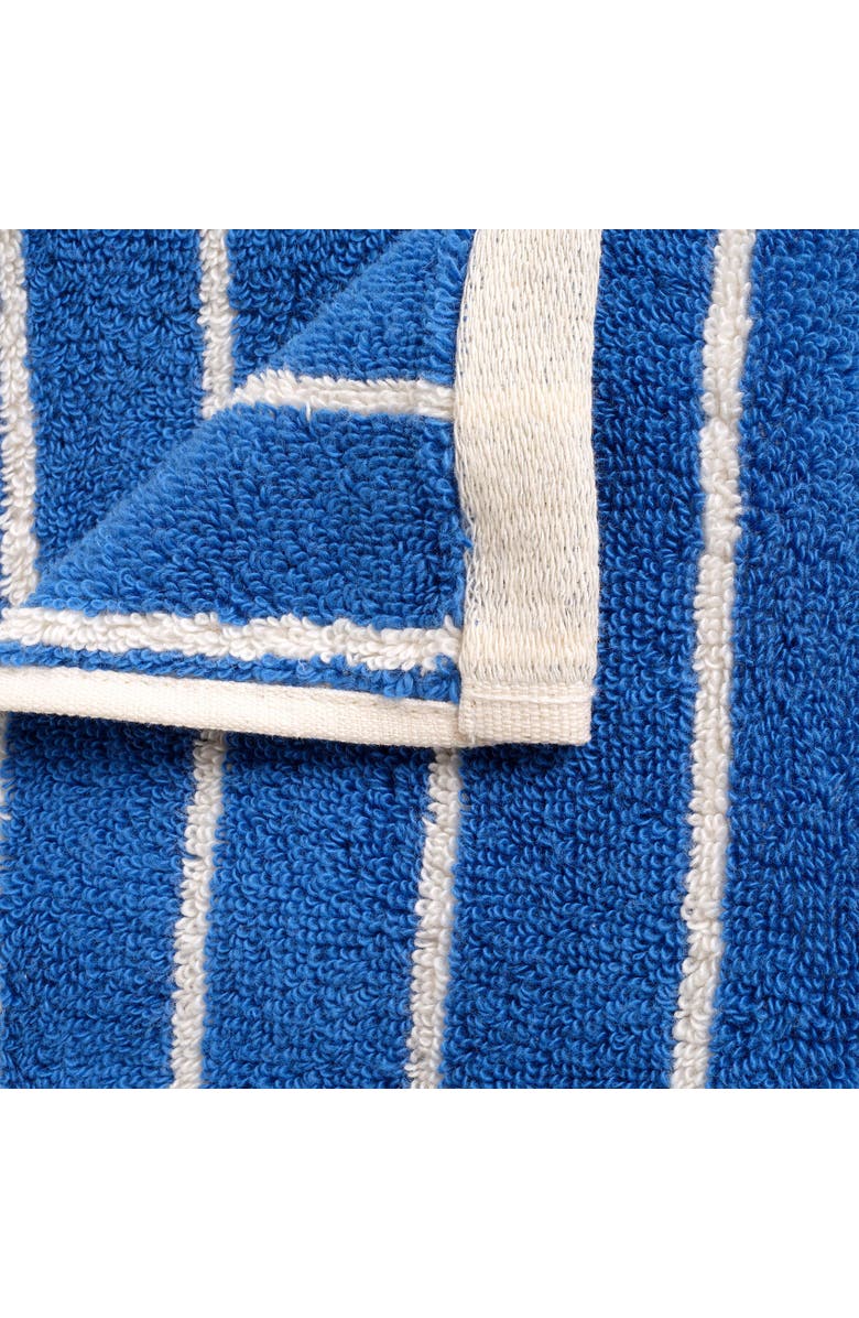 Zsa Zsa Zsu Solid Wide Striped Yarn-Dyed 100% Cotton Towel 3-Pcs Set, Alternate, color, Blue