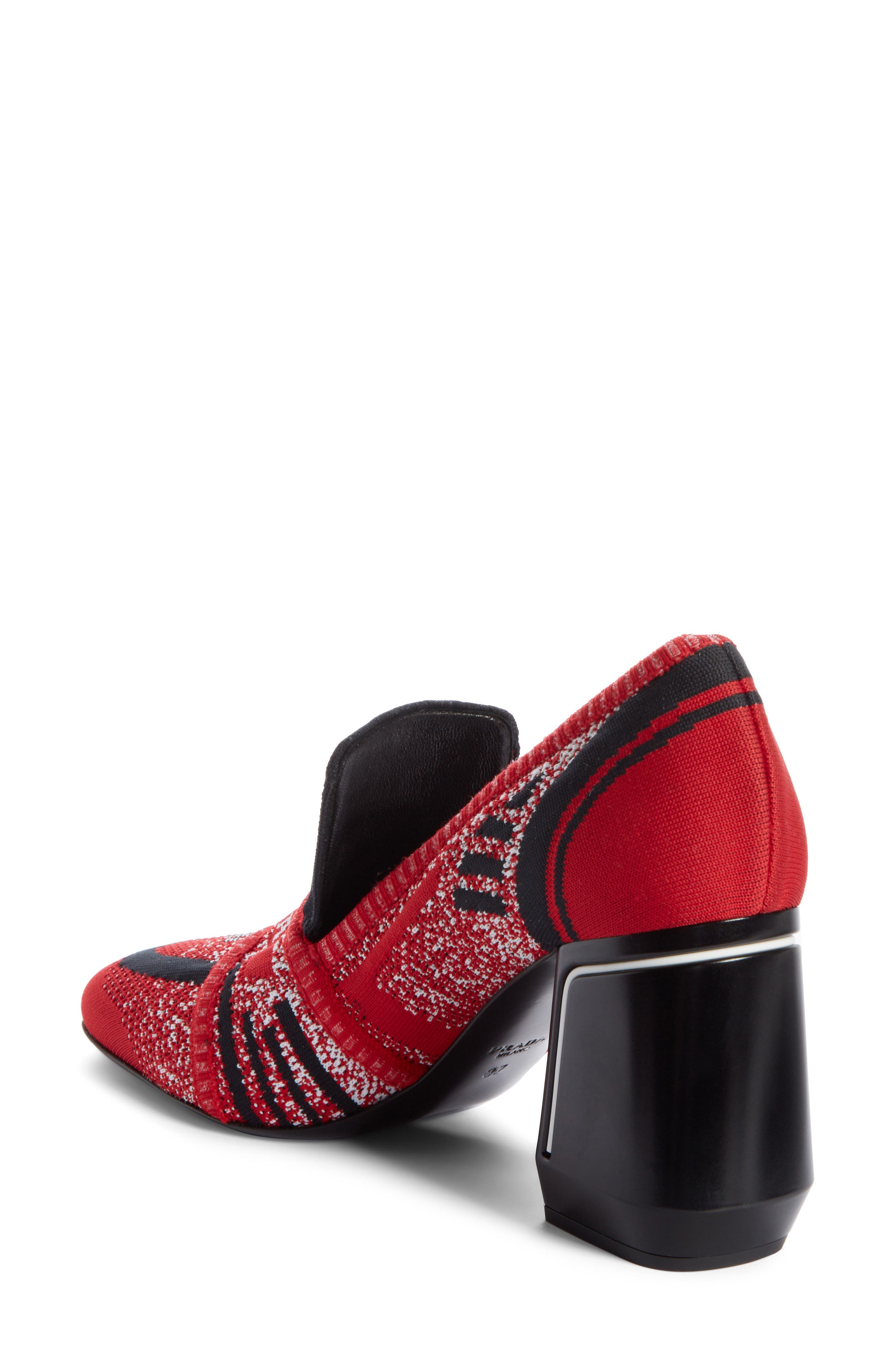 Prada Knit Loafer Pump, Alternate, color, 