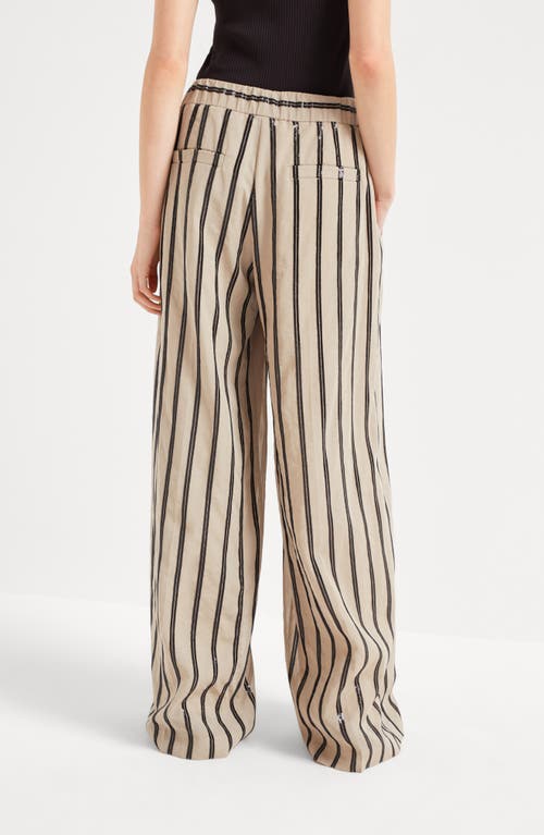 Brunello Cucinelli Loose Track Pants In Coffee