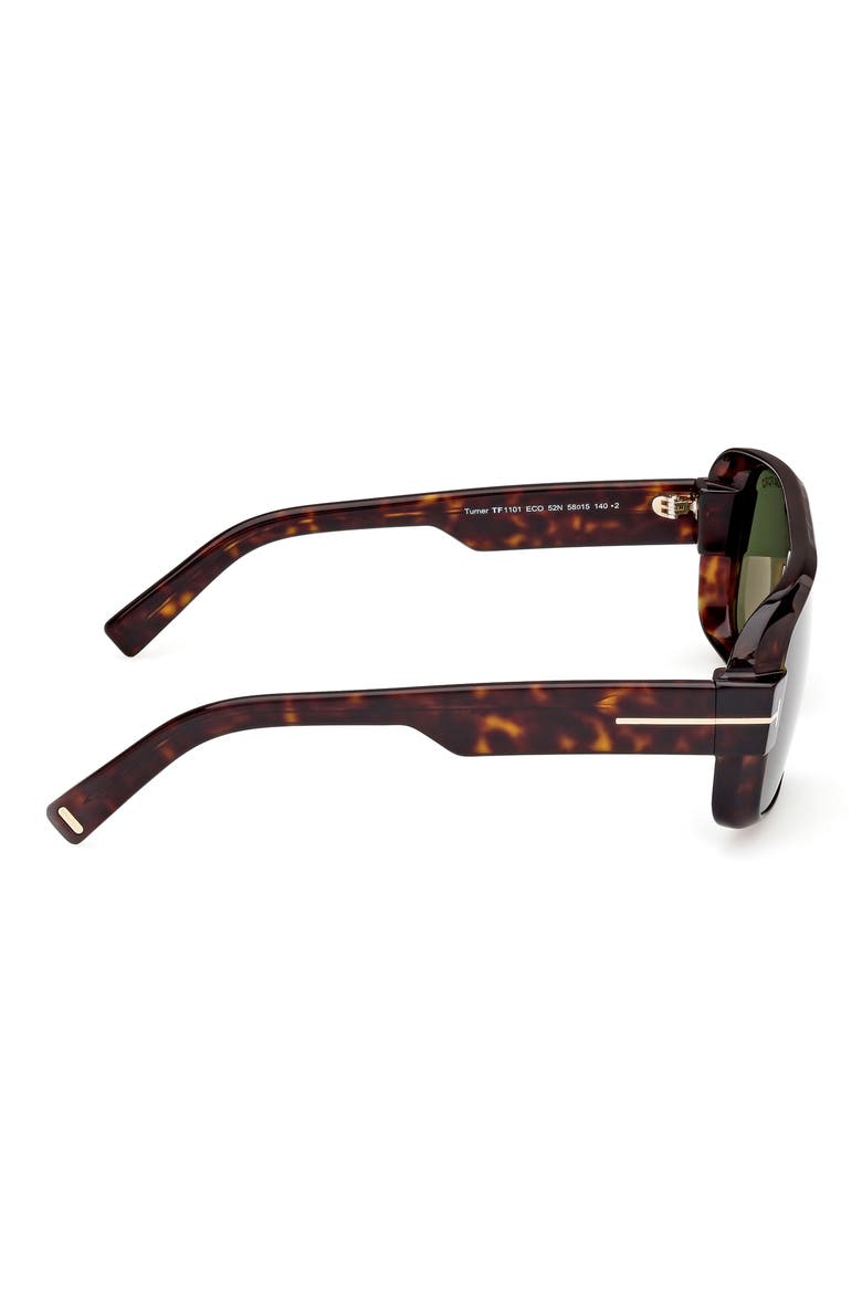 Turner 58mm Navigator Sunglasses, Alternate, color, HAVANA ECO / T LOGO / GREEN